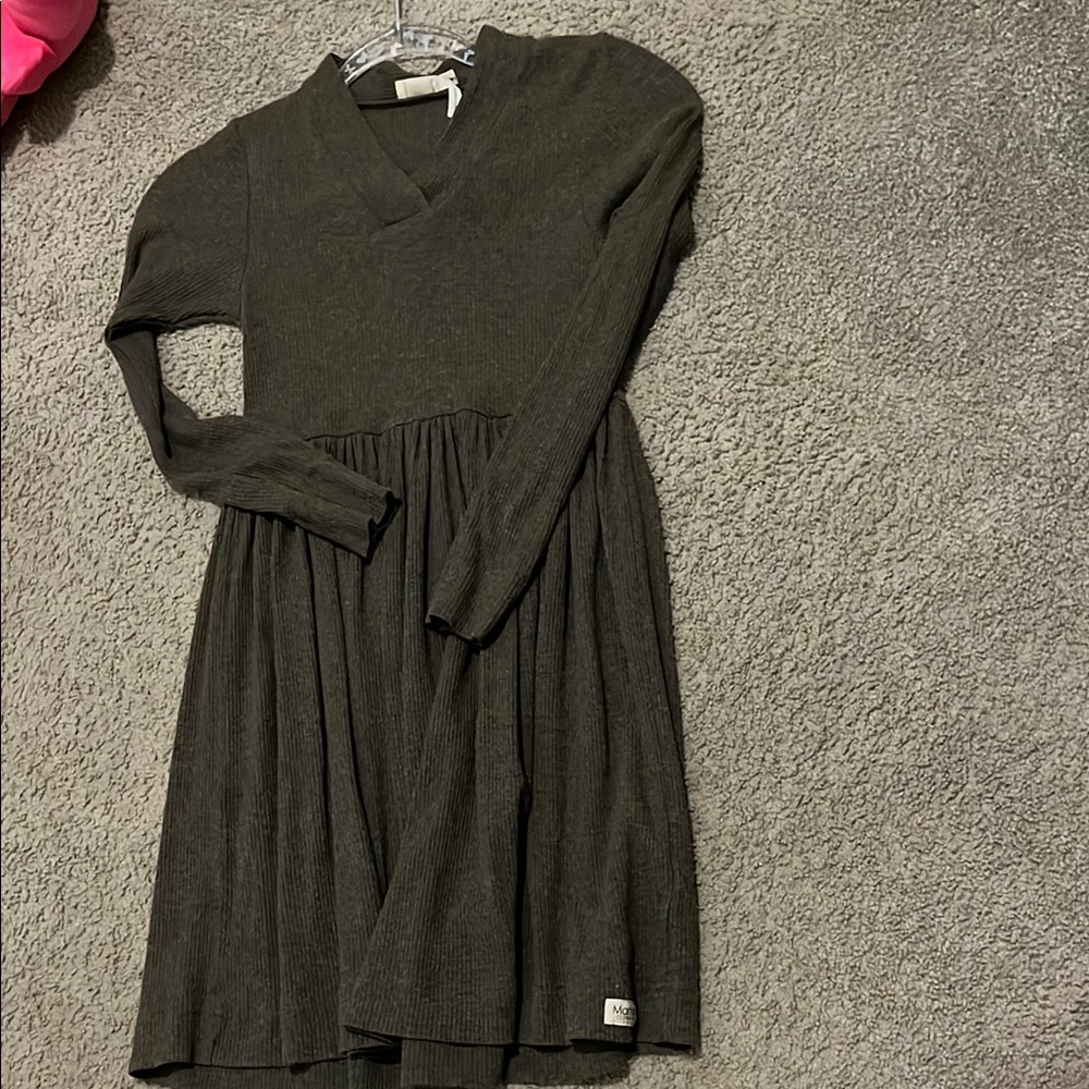 Marmar copenhagen Mock Neck A-Line Dress with Cuffed Sleeves